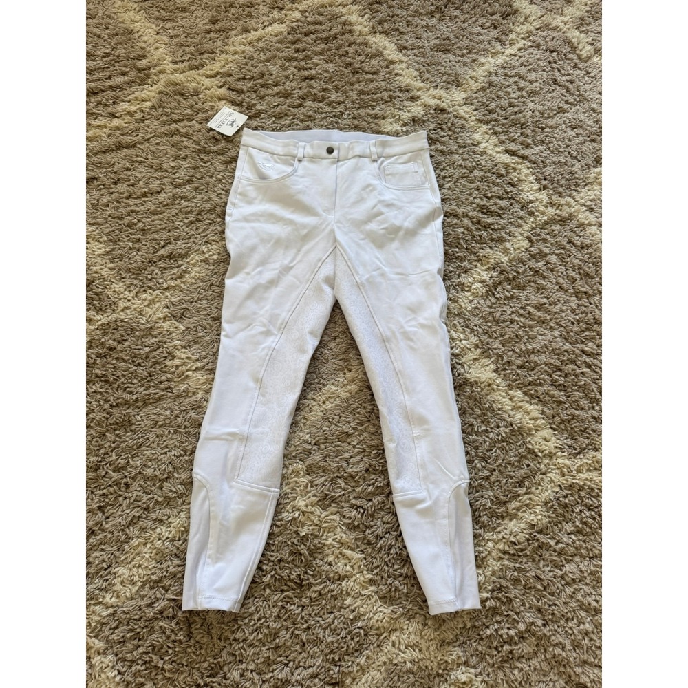 SmartPak White Full Seat Silicone Grip Equestrian Riding Breeches 32R NWT - Picture 7 of 7